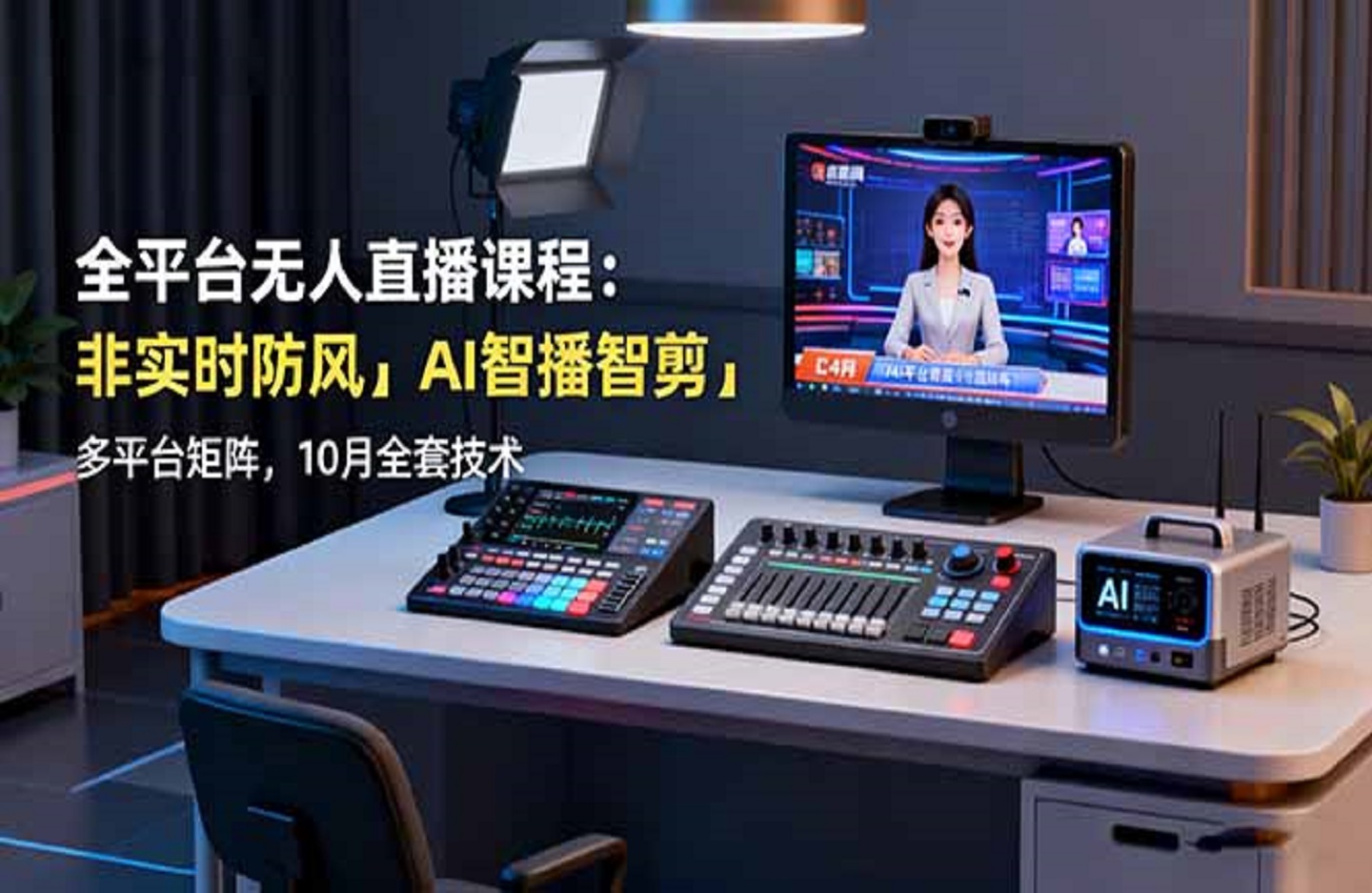 全平台无人直播课程:非实时防风+AI智播智剪+多平台矩阵,10月全套技术-创课星球网-金维维的个人IP平台