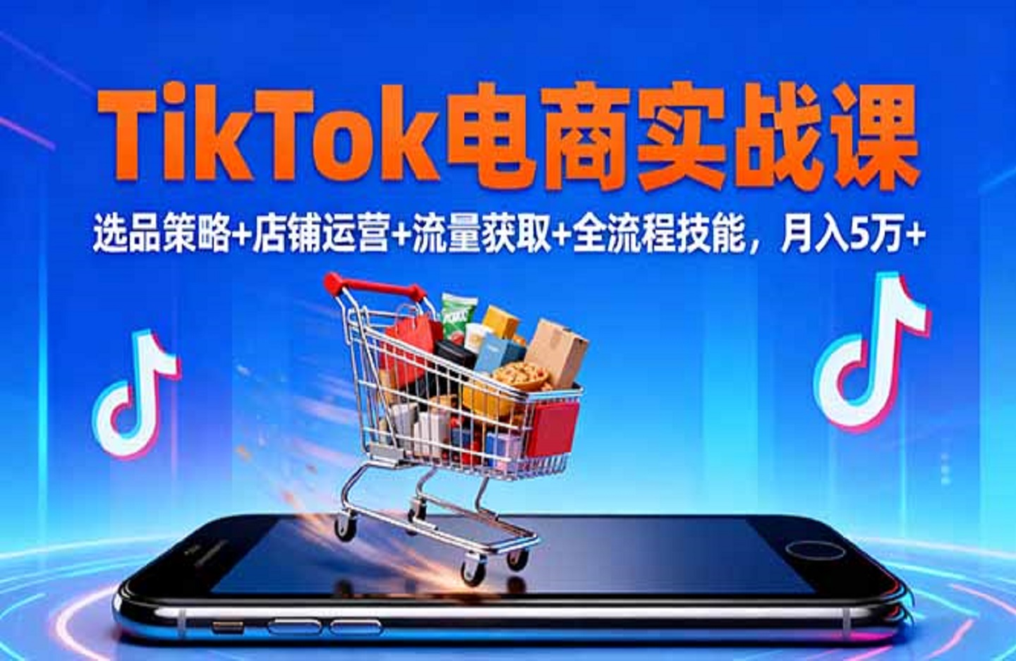 TikTok电商实战课10月,选品策略+店铺运营+流量获取+全流程技能,月入5万+-创课星球网-金维维的个人IP平台