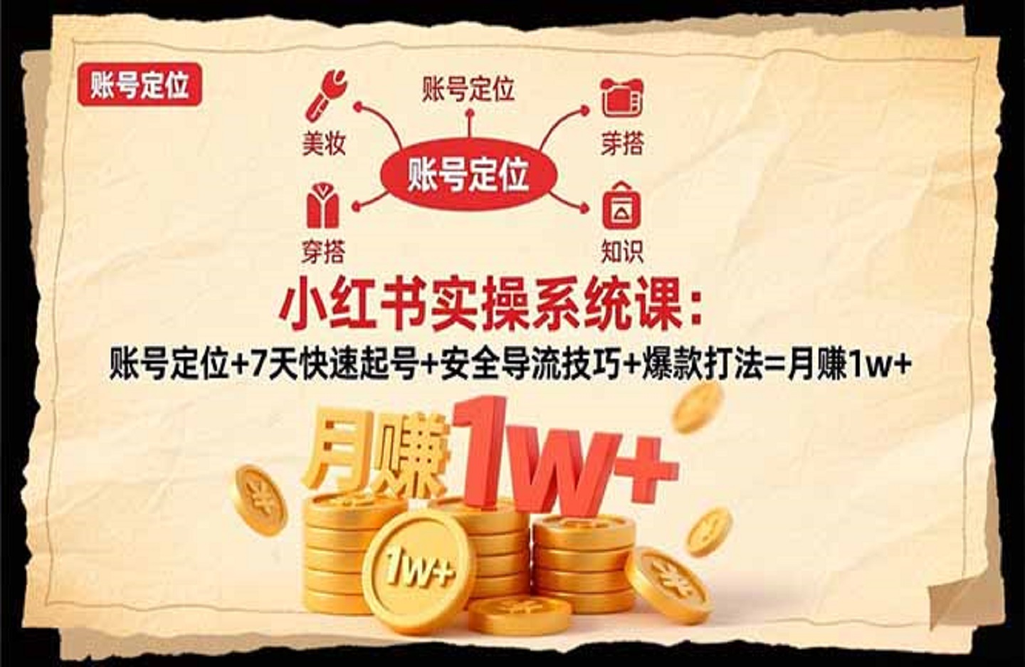 小红书实操系统课：账号定位+7天快速起号+安全导流技巧+爆款打法=月赚1w+-创课星球网-金维维的个人IP平台