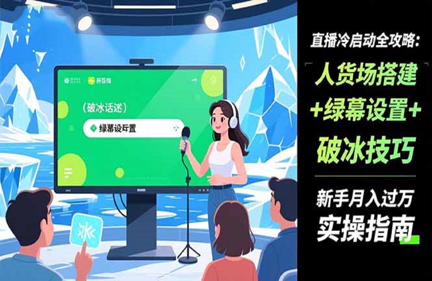 直播冷启动全攻略:人货场搭建+绿幕设置+破冰技巧，新手月入过万实操指南-创课星球网-金维维的个人IP平台