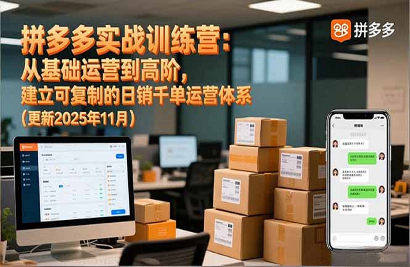 拼多多实战训练营:从基础运营到高阶,建立可复制的日销千单运营体系-创课星球网-金维维的个人IP平台