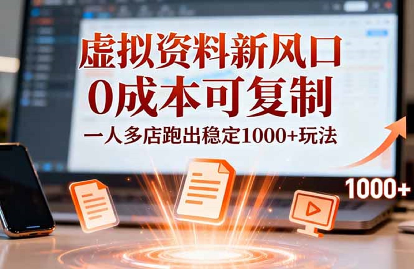 小红书虚拟资料新风口，0成本可复制，一人多店跑出稳定1000+玩法-创课星球网-金维维的个人IP平台