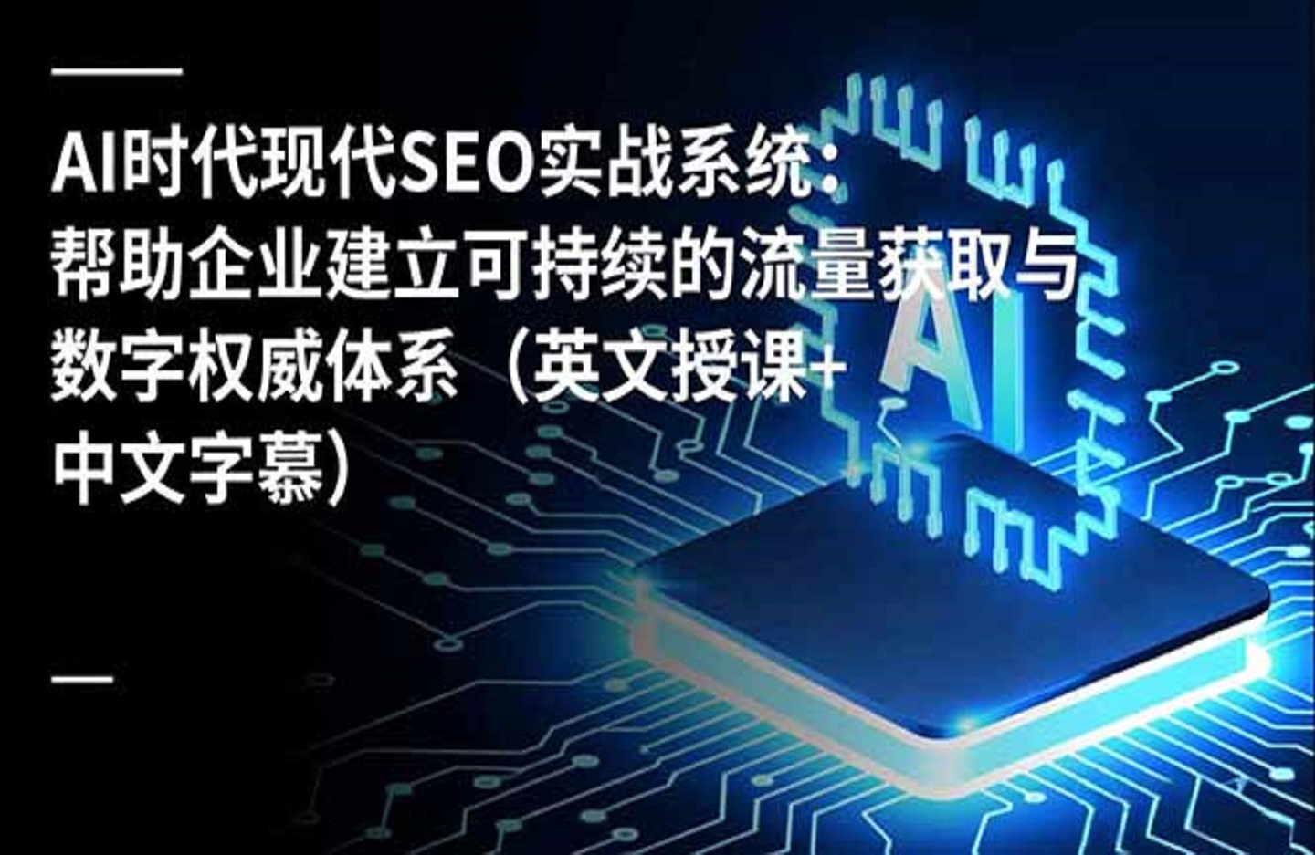 AI时代现代SEO实战系统：帮助企业建立可持续的流量获取与数字权威体系（英文授课+中文字幕）-创课星球网-金维维的个人IP平台