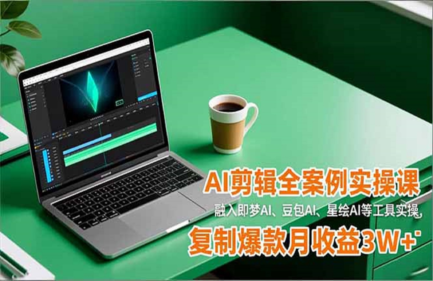 AI剪辑全案例实操课，融入即梦AI、豆包AI、星绘AI等工具实操，复制爆款月收益3W+-创课星球网-金维维的个人IP平台